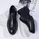Mu Huisen (MUHUISEN) new spring product Brock carved thick sole men's shoes, height-enhancing shoes, cowhide business leather 3883 black 38