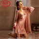 Langsha (Langsha) Pyjama sexy de luxe léger pour femmes Pure désir glace Silk Spring and Automne Suspender Nightgown Summergown SEMPE