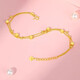 Qianjun 9999 gold heart-thumping sparkling bracelet for women, gold fashion bracelet, birthday gift for girlfriend, plated, 3.22g