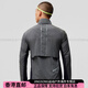 Saucony Farbblocked gewebte Rennsport-Anti-Retro-Sportstand Halsband UV50+ atmungsaktueller Sonnenschutz Jacke Herren Silber Schwarz Silber Schwarz M.