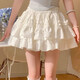JIOESC white lace cake tutu skirt for women sweet skirt A-line skirt high waist slim anti-exposure ballet style skirt white M 95-110Jin Jin equals 0.5 kg