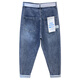 Romon High-Und Ice Oxygen Bar Brand à la mode Harren Pint Jeans Men's Summer Fin Low Straight Casual Pantal Blue 32 140-150Jin [Jin est égal à 0,5 kg]