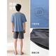 
Palando pure cotton pajamas men's summer thin loose large size short sleeves 2025 new fabric high-end home clothing set for boys 13603 L weight 100-120Jin [Jin equals 0.5 kg]