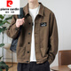 Pierre Cardin Jacket Men's Spring and Automn 2025 Nouvelle chemise Automne Men's Work's Veste de veste de début d'automne [Version de mise à niveau] K12806 Black 2xl [Recommandé 140-160jin [Jin est égal à 0,5 kg]]]