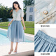 Xiangying Summer Beaual Small Suit Jirt pour femmes 2025 Été Nouveau Lacele Tennis jupe Blue Two-Piece Route Blue S 155 / 80A / 85-95Jin [Jin est égal à 0,5 kg]