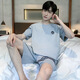 丽澳悦夏季男士短袖睡衣薄款棉质休闲加大码青少年家居服男宽松套 D9928 L 男