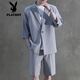 
Playboy (PLAYBOY) 2-piece short-sleeved suit for boys 2025 summer new suit jacket with five-point trousers for men dark gray S