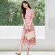 Egeangy International Light Luxury High-End-Frauenkleid Sommer neuer Stil 2025 Slim und vielseitige exquisite Mulberry Seidenkleid Pink [High-End-Geschenkbox] L.