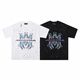 Belleza de caminata transfronteriza al por mayor am paz dove flujo de pintura graffiti letras camiseta estrellada cielo estrellado logo clásico manga corta camiseta iri 691 blanco m