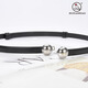 
Cuckoo bird adjustable women's thin belt, fashionable spherical double-buckle belt, versatile cowhide belt, women's decoration and matching 15939-white 95cm 50-