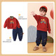 
ciciibear baby plus velvet sweatshirt winter boy red top spring and winter children warm half turtle neck bottom shirt thick Nebula blue 110
