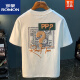 ROMON short-sleeved T-shirt men's 2025 summer thin fashion printed T-shirt Xinjiang cotton round neck half-sleeved men's top t white 2 ZJ1047 fit version M suitable for 90108Jin [Jin equals 0.5 kg]
