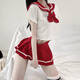 2H&2D水手服校园JK制服诱惑性感免脱睡衣服激情午夜魅力套装cr 蓝色JK制服+9756 镂空连体网衣裙 均码 80-125