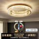 
He Jiangong bedroom lamp living room ceiling lamp crystal light luxury simple modern led Nordic internet celebrity creative restaurant room lamp 1W 6622 stainless steel crystal 40CM unlimited dimming