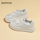 Daphne Fashion Casual Shoes Women 2025 Breathable Small White Shoes Women's Shoes New Four Seasons High-Enhanced Sponge Cake Thick Sole Board Shoes Women Beige 37