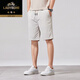 Classic car 100% pure cotton shorts for men 2025 summer thin style outfit sports mid-size pants for men loose casual five-point pants 9885B beige XL [121-140Jin[Jin equals 0.5 kg]]