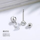 Earrings Women's Ear Bone Nails Niche High-end Cochlear Nails Earrings Earrings Flat Bottom Screws 4mm Double-Headed Earrings Silver Pair