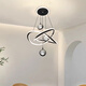 Opp -Beleuchtung; Opple Restaurant Kronleuchter geführtes Wohnzimmer Schlafzimmer Home Lighting Nordic Lamp Dining Kronleuchter Modernes einfaches kreatives Deckenlicht 1396 Black Xiaoai Klassenkamerad intelligent + plus Fernbedienung