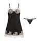 Kay Julie Sexy Pyjamas pour femmes en été 2025 Nouvelle poitrine en dentelle de lace en dentelle pure Suspendeur de nuit mince noire J1048 # (jupe de fronde) M