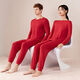 Yalu Light Luxury Pyjamas for Women 2025 Nouveau couple modal Round Neck Pullover Toe pour porter des vêtements à la maison à l'extérieur léger violet [683t Style pour femmes]