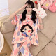 
Junjunsui Dimei pajamas for women in summer 2025 new pure cotton short-sleeved trousers large size cartoon cute student summer home clothing short-length-KAY-88557 L (recommended 90-110Jin [Jin equals 0.5 kg])