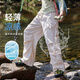 
OVE girls quick-drying pants for summer thin children's sports ice silk hiking workwear outdoor girls big children hiking pants climbing 15261 shallow khaki 140 cm