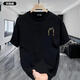 Ximu yaofengjie kleidung 2025 sommer sommer vielseitig neuer kreativ gedruckter hals kurzärmelig t-Shirt Ins Weiß [AB1699 vorne und hinten-M-Outlet] S _ (vorgeschlagener_90-110)
