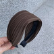 618 Gifts High-end Niche Korean Style Simple Folded Wide-Border Hairpin Headband Women's Retro High Skull Headband Black Striped Folded Headband