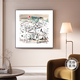Qiao painted Wu Guanzhong Yingri lotus new Chinese style ink simple Chinese painting corridor bedroom living room entrance hall painting restaurant decoration painting 4 lotus 120*120cm hand-painted oil painting + aluminum alloy frame