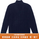 Polo Ralph LaurenRalph lauren纯色小马刺绣立领半拉链长袖毛衣 男款送女友男友 海军蓝色 XS