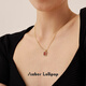 Amber Lollipop new product red agate necklace women's gemstone pendant neck chain clavicle chain birthday gift red (red agate)