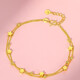 Qianjun 9999 gold heart-thumping sparkling bracelet for women, gold fashion bracelet, birthday gift for girlfriend, plated, 3.22g