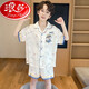 Langsha Children's Ice Seide Pyjamas Sommer kurzärmelig dünnes Cartoon Nezha mittelgroß