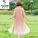 Woodpecker (Tucano) Fat Mother Mother Summer Cheongsam Robe Summer Murffon jupe grande taille 2025 Nouveau tempérament de style d'été pour femmes d'âge moyen 6629 Kaki 3xl Recommandé 125-140jin [Jin est égal à 0,5 kg]