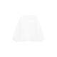 MeiYANG (MEIYANG) green screen sweater, hazy light and shadow, vertical strips, slightly transparent round neck, long sleeve shirt, white XL