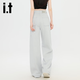Izzue It [LAISER MINDE STYLE] Pantalon à jambes droites en vrac pour les femmes en vrac et pantalon largement largement