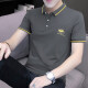 Hailan Precio Especial Bead Floor Polo bordado Polo para la delgada camiseta de manga corta de los hombres Top de la solapa de verano Breatable S5012 Azul XL adecuado para 130-145 Jin [Jin iguala 0.5 kg]