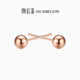 Chao Acer Bean Beads 18K Gold Earrings for Women Color Gold Rose Gold Earrings for Girlfriend Birthday Gift C Diameter About 4mm, One Pair