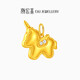 Chao Acer, get rich immediately, yellow 18k gold diamond pendant, zodiac year of the horse, gold necklace, animal year gift for women, single pendant (gift silver chain)