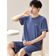 
Catman (MiiOW) Modal pajamas men's summer short-sleeved shorts two-piece suit loose ice silk thin style large size can be worn outside home clothes 6623 L