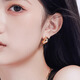 AJIDOU Ajidou earrings S925 silver needle light luxury niche high-end gold bean earrings birthday gift for girlfriend