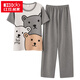 
Hongdou (Hodo) pajamas for women in summer pullover pure cotton short-sleeved trousers fat mm plus fat plus size 200 Jin [Jin equals 0.5 kg] Spring and Autumn home clothing thin style 3519 White chinchilla short-sleeved trousers M Standard women_80-100 Jin [Jin equals 0.5 kg]