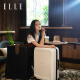 ELLE行李箱女拉杆箱男旅行箱商务学生密码箱 白色 24英寸 需托运