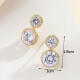 Pendientes de circón Super Flash de moda para mujeres inspires reales chapados en oro reales 925 Pendientes de aguja de plata fabricante al por mayor AC-1047 cobre + oro real chapado en chapado