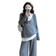 Suit de maternité Geman Suit d'automne 2025 grande taille usure de mode haut de gamme haut de gamme et pantalon printemps et automne en deux pièces Suit gris xxl (recommandé 140-170jin [Jin est égal à 0,5 kg]))