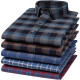 Spring New Pure Cotton Plaid Hemd Herren-Langarmgeschwindigkeits-Casos-Casom-Mitte-Alter-Pullover-Top-Baumwoll-Hemd 18-686 XL 41