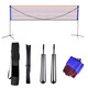 Shengximeng Badminton Net Badminton Net Frame Portable Badminton Net Frame Foldable and Removable Simple Net Frame Standard Net 3.1m Sky Blue Height Adjustable Free Net+