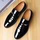 
Business formal wear without laces for footwork men's leather shoes dad flat men's leather shoes suit soft leather large size shoes 9921 gloss black footwear 38