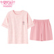 
Modal pure cotton pajamas for women in summer thin round neck short sleeve shorts sweet casual student home clothing set can be worn outside Z9855 M [recommended to wear 80-100Jin [Jin equals 0.5 kg]]