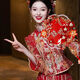 呦依中式双面双圈团扇diy材料包新娘结婚龙凤秀禾服手捧花束 红妆/花成品+礼盒